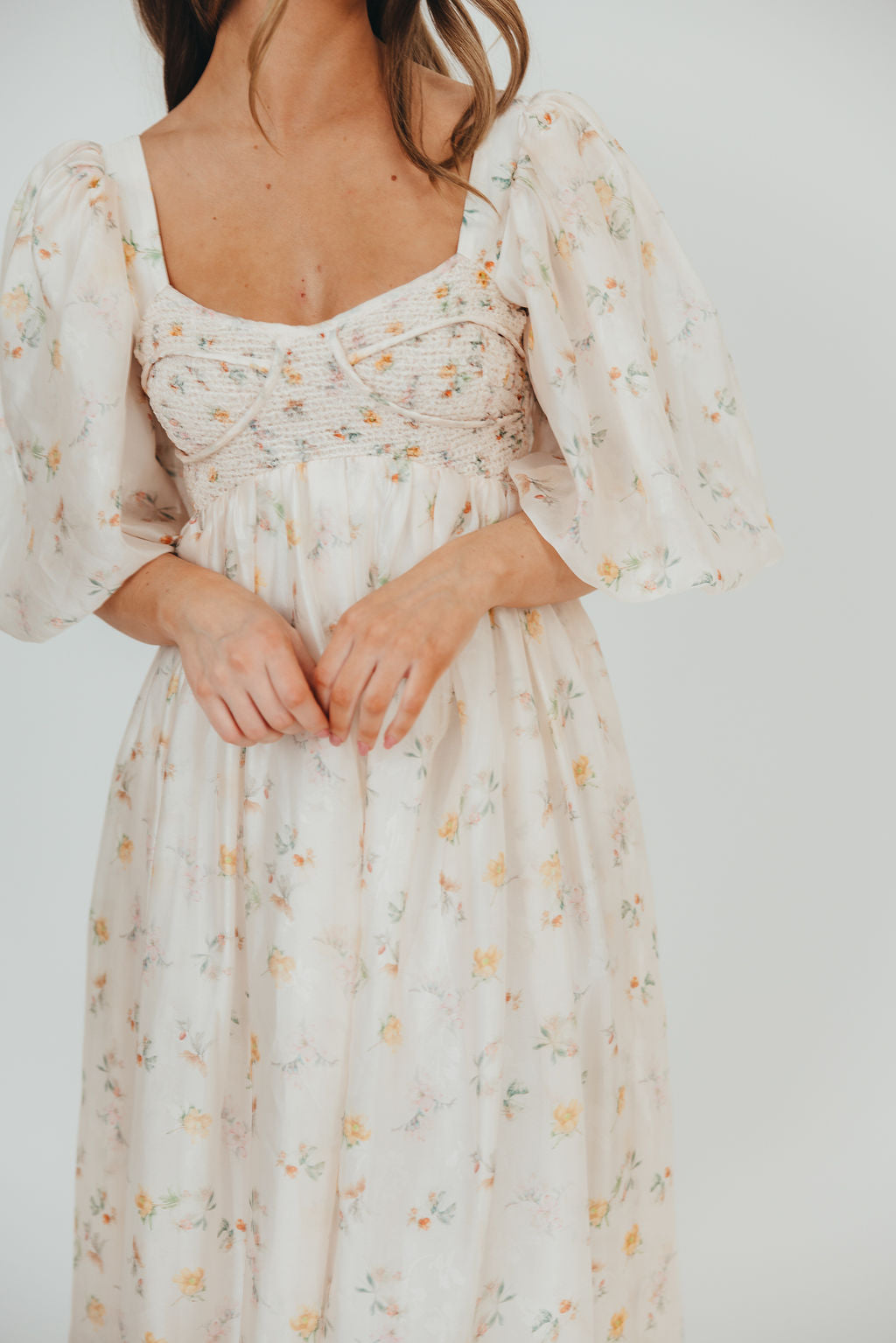 Harlow Maxi Dress - Tiny Yellow Floral Print, Bump Friendly Maternity Dress, Inclusive Sizing S-3XL | Perfect for Summer Weddings, Beach Vacations & Casual Outings