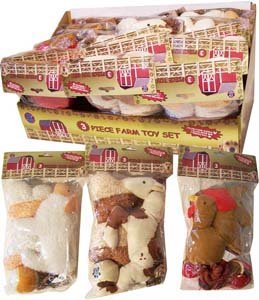 Durable Farm Dog Plush Chew Toys Set for Puppies & Adult Dogs - Perfect for Indoor Play, Outdoor Fetch & Teething Relief