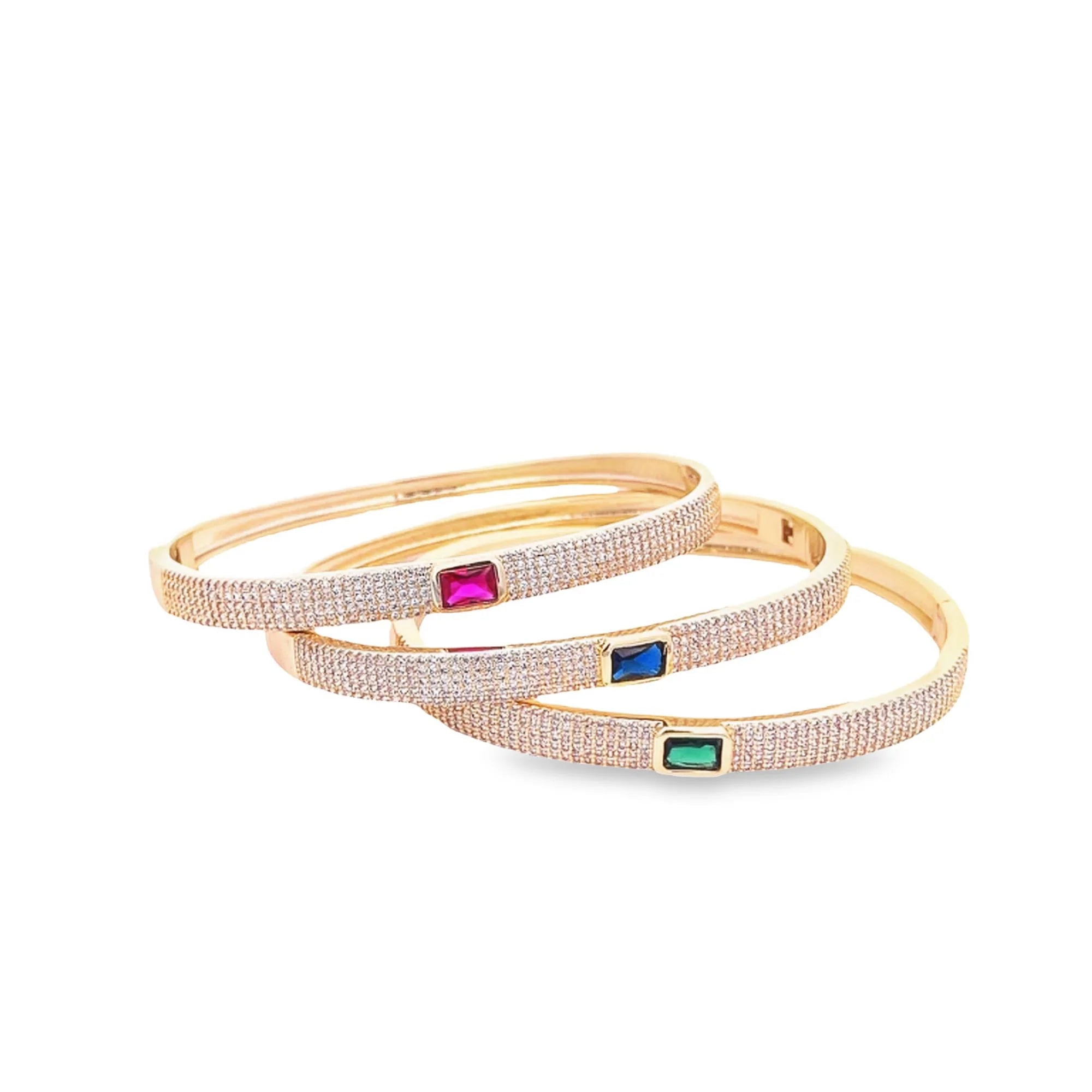 Elegant Pavé Center Stone Bangle Bracelet for Women - Perfect for Weddings, Parties & Everyday Wear