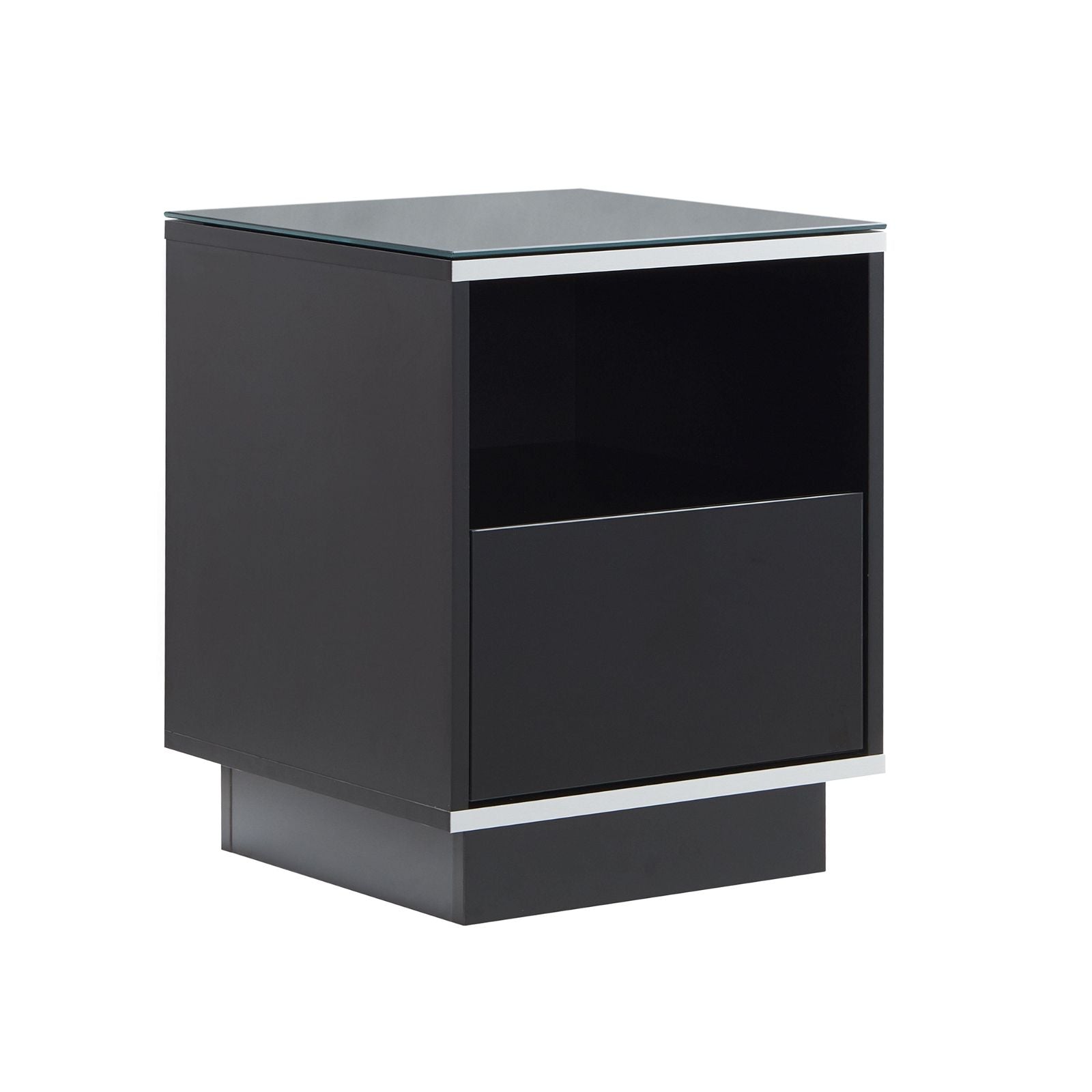 TITAN Modern Side Table - Black End Table for Living Room, Bedroom, or Office - Small Accent Table with Sturdy Metal Frame - Perfect for Coffee, Books, and Decor