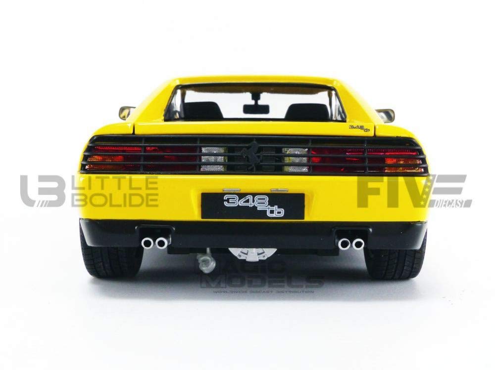 1989 Ferrari 348 TB Yellow Elite Edition 1/18 Scale Diecast Car Model by Hot Wheels - Collectible Sports Car for Display, Gifts & Racing Enthusiasts