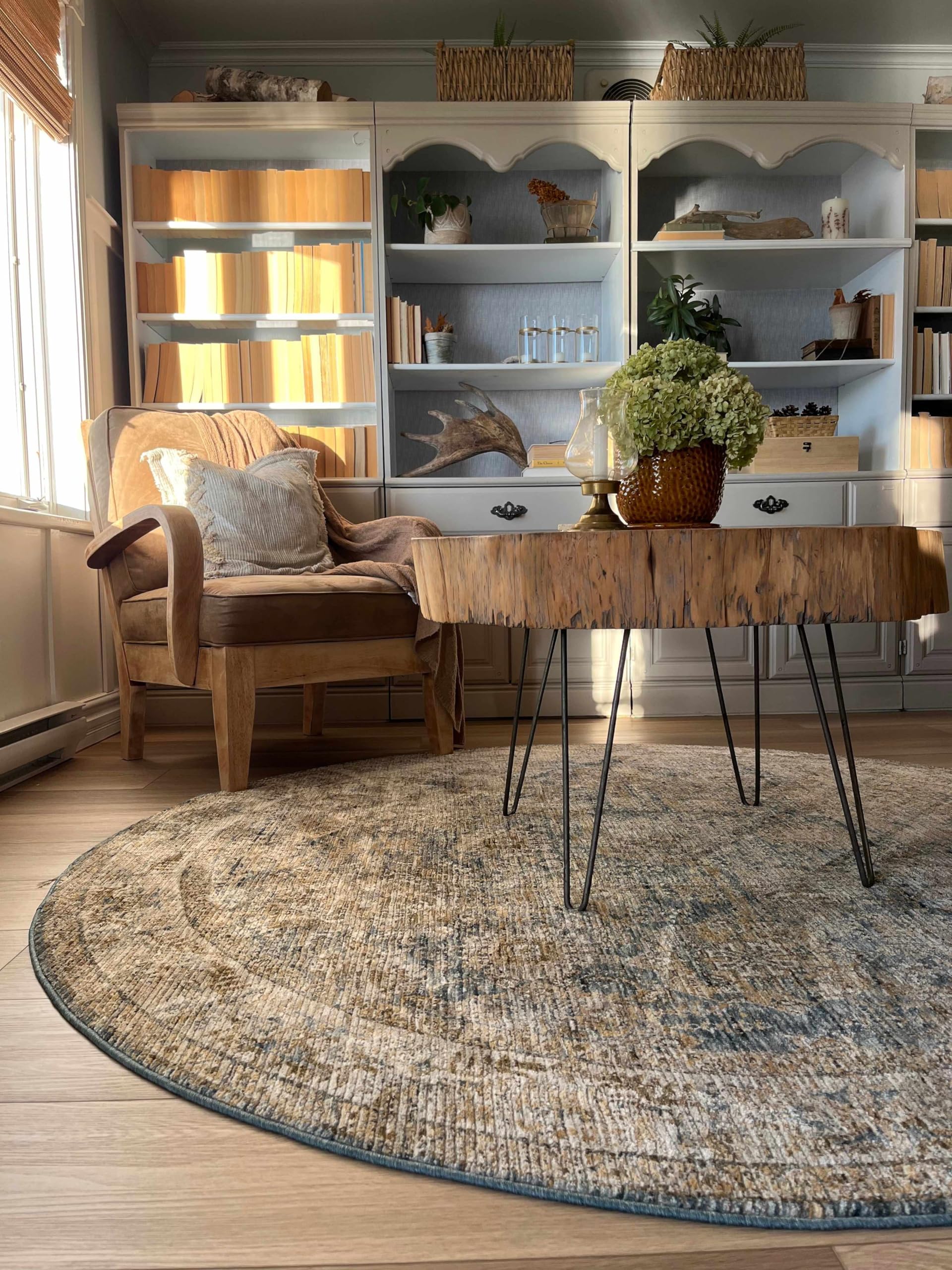 Hauteloom Ange Modern Area Rug for Living Room & Bedroom - Soft Plush Carpet in Brown, Gray, Beige - 9' x 12'2