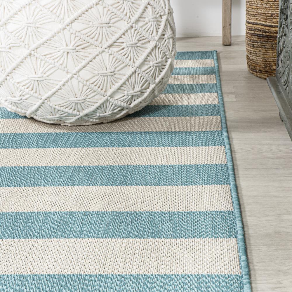 Negril Two-Tone Wide Stripe Indoor/Outdoor Area Rug - Durable & Stylish for Living Room, Patio, or Deck