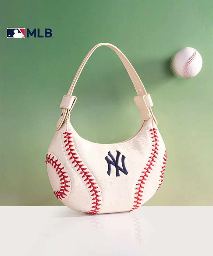 MLB New York Yankees Hobo Bag for Women - Stylish Crossbody Shoulder Purse - Perfect for Baseball Games, Travel & Everyday Use