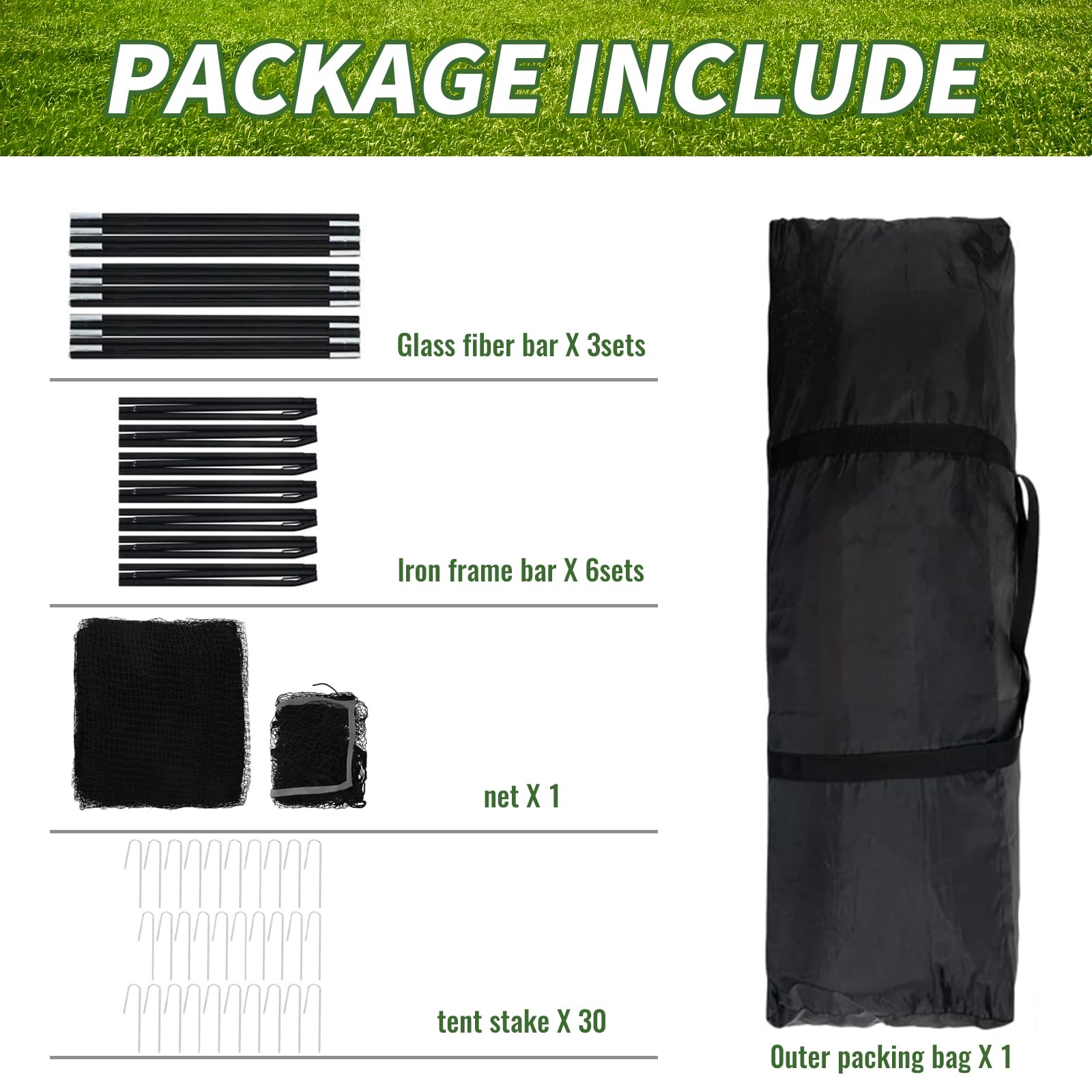 13x10x10FT Portable Baseball Batting Cage for Backyard, Softball & Baseball Practice Net with Carry Bag - Perfect for Home Training, Youth Drills & Professional Hitting Practice