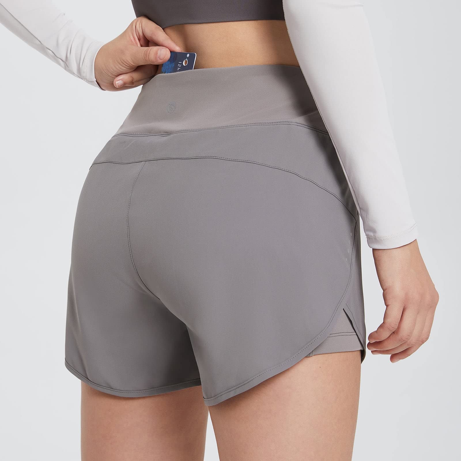 Baleaf Women's 2-in-1 Running Shorts with Built-in Liner - Lightweight Quick-Dry Athletic Workout & Yoga Shorts with Pockets - Perfect for Gym, Jogging, and Outdoor Activities
