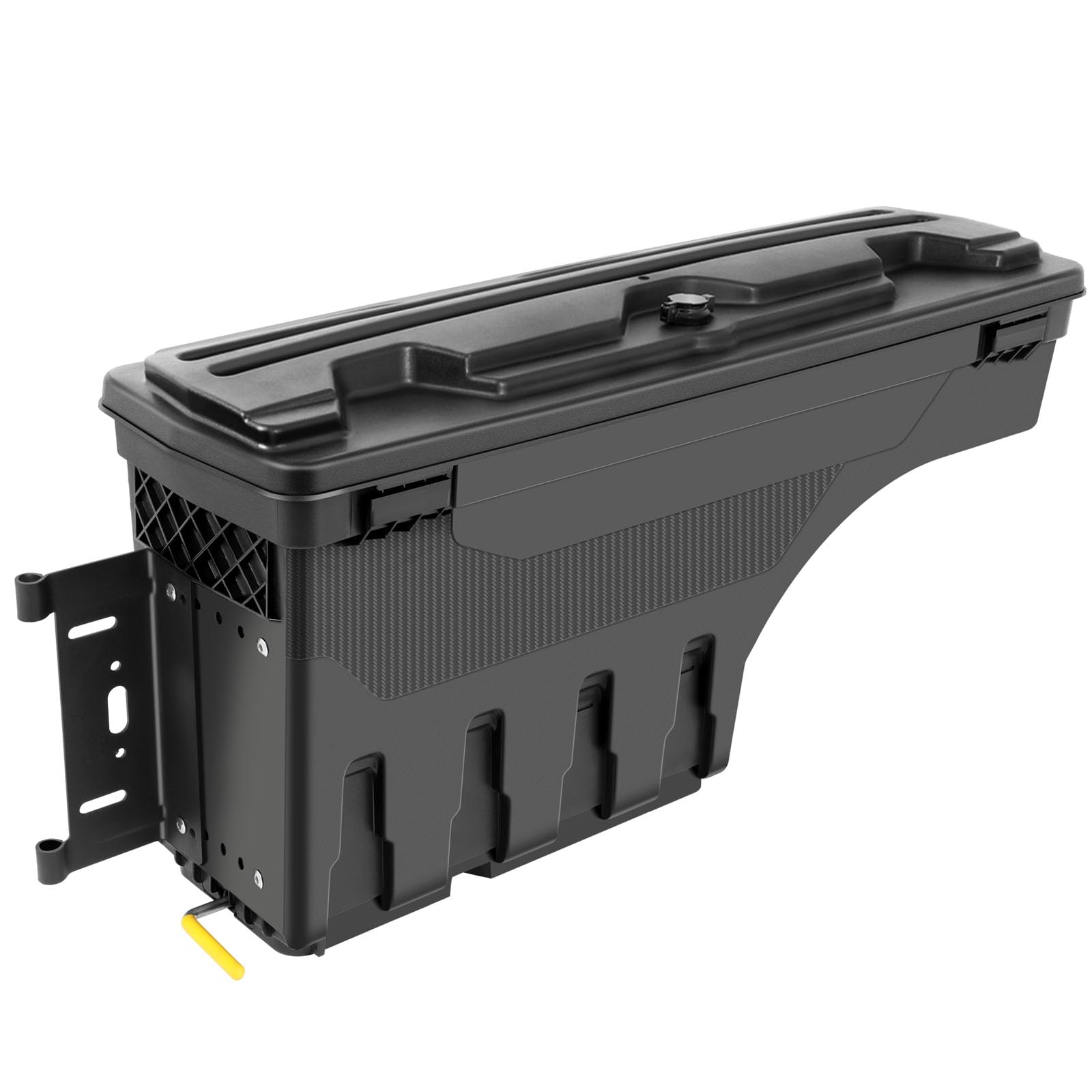 ROADFAR Left Driver Side Truck Bed Storage Box Replacement for Toyota Tundra 2007-2020 - Key Lockable Lid, Durable Black Toolbox | Perfect for Secure Tool Storage & Outdoor Work Accessories