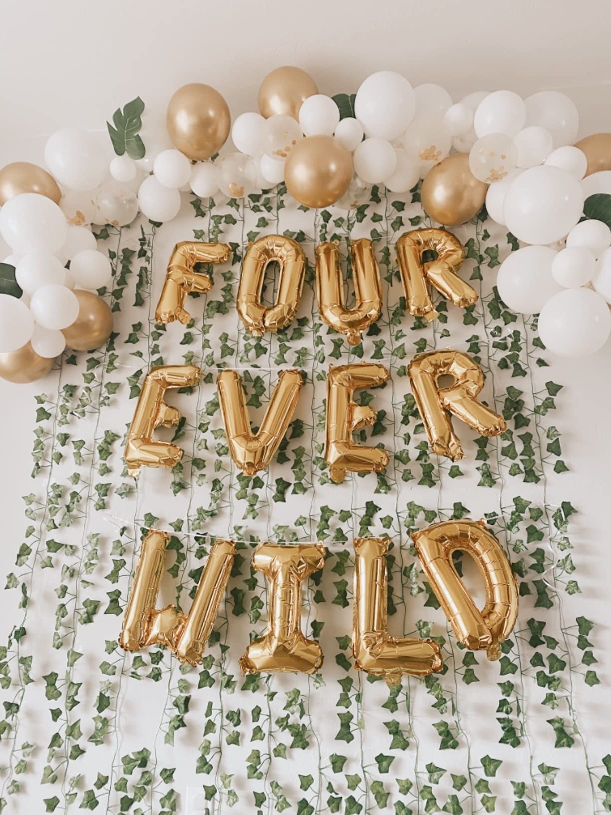 13 PCS JeVenis FOUR EVER WILD Balloons - Premium Birthday Party Decorations for 4th Birthday, Baby Shower & Special Events | Durable Latex Balloons for Indoor/Outdoor Celebrations