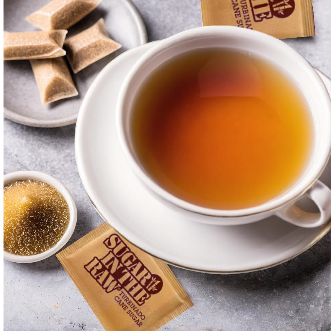 Organic Turbinado Cane Sugar Packets - 500 Count Bulk Pack | Raw, Unrefined Sweetener for Baking, Coffee, Tea & Cooking | Perfect for Restaurants, Cafes & Home Use