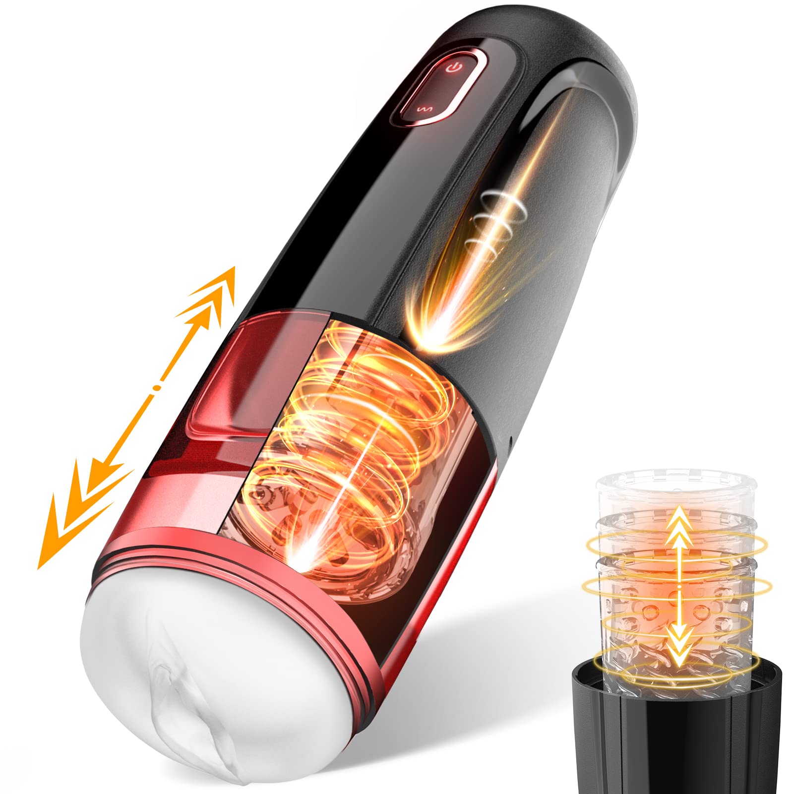 10 Speed Automatic Male Masturbator - Hands-Free Thrusting & Rotating Realistic Pocket Pussy | 3D Textured Adult Sex Toy for Men | Perfect for Solo Play, Couples Fun & Discreet Pleasure