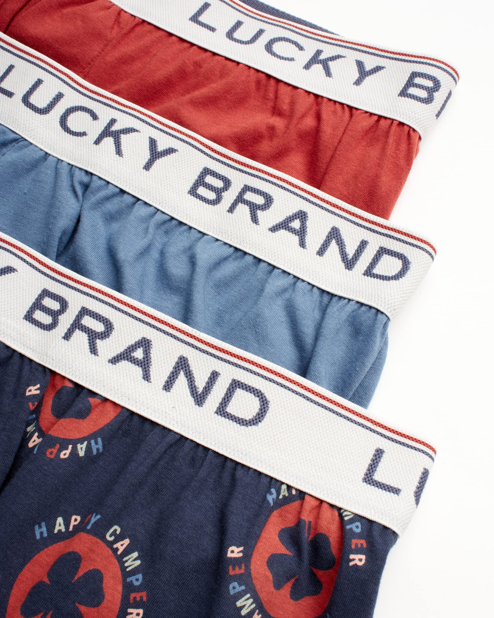 Lucky Brand Men's Boxer Shorts 3-Pack - Soft Knit Cotton Underwear with Functional Fly - Breathable & Comfortable Boxer Briefs for Men (S-XXL) - Perfect for Everyday Wear, Workout & Lounging