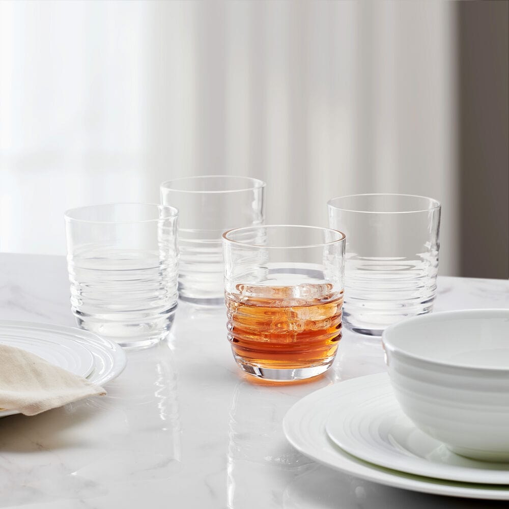 Premium Ciara Set of 4 Double Old Fashioned Whiskey Glasses - Heavy Base Crystal Clear Drinking Glasses for Bourbon, Scotch, Cocktails - Perfect for Home Bar, Gifts & Entertaining