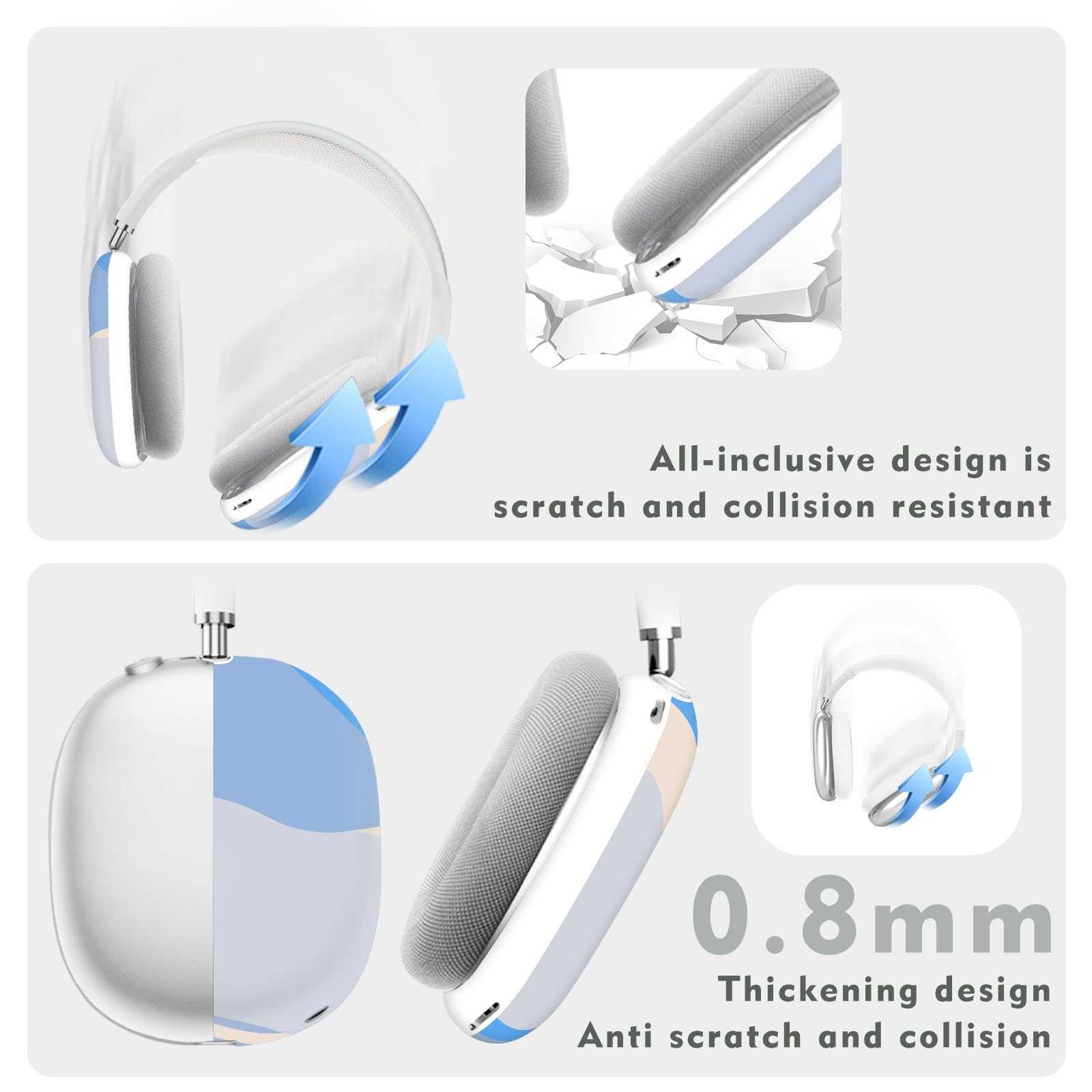 Premium AirPods Max Headphone Case - Soft TPU Skin with Anti-Scratch Protection, Ultra Protective Cover Accessory for Apple AirPods Max | Cute Painted Art Design | Perfect for Travel, Gym & Daily Use