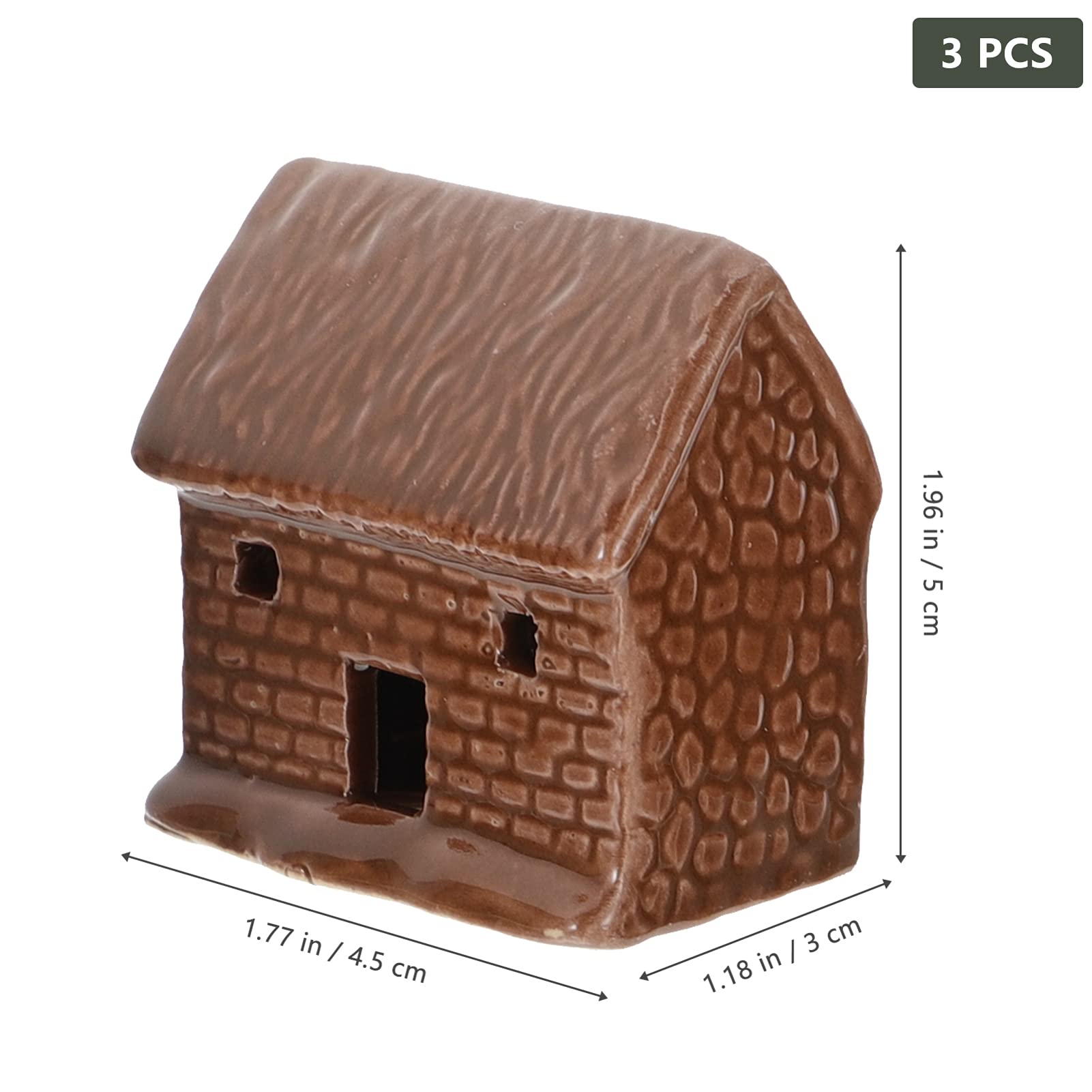 Cabilock Fairy Garden Buildings Set of 3 - Miniature Bonsai Ornaments for Zen Garden, Sand Table & Ceramic Plant Decor - Perfect for Indoor Fairy Gardens, Tabletop Displays & Home Decor