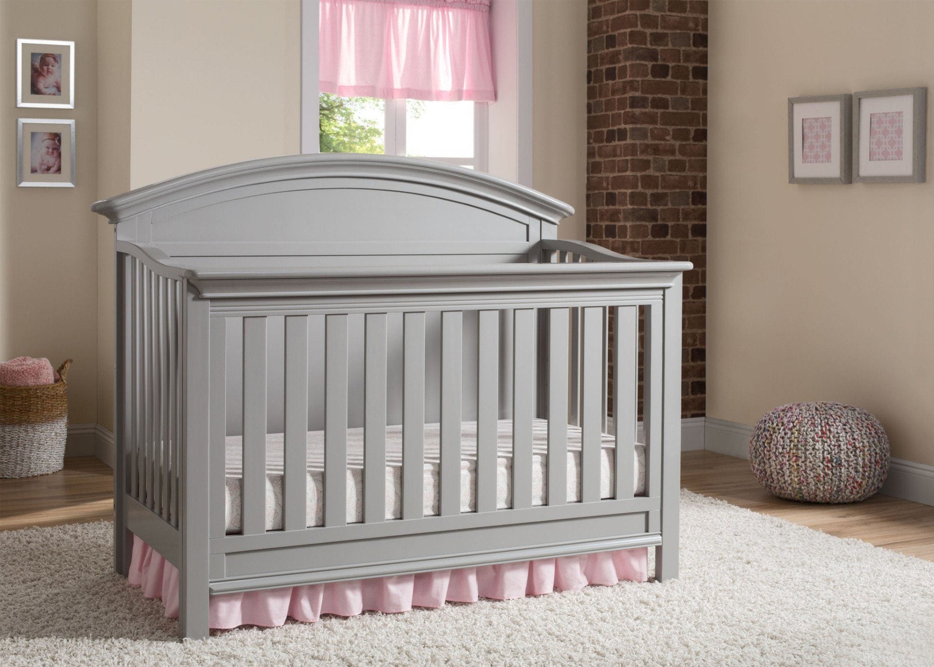 Adelaide 4-in-1 Convertible Baby Crib with Toddler Bed, Daybed & Full-Size Bed Conversion - Perfect for Nursery, Kids Room & Guest Room