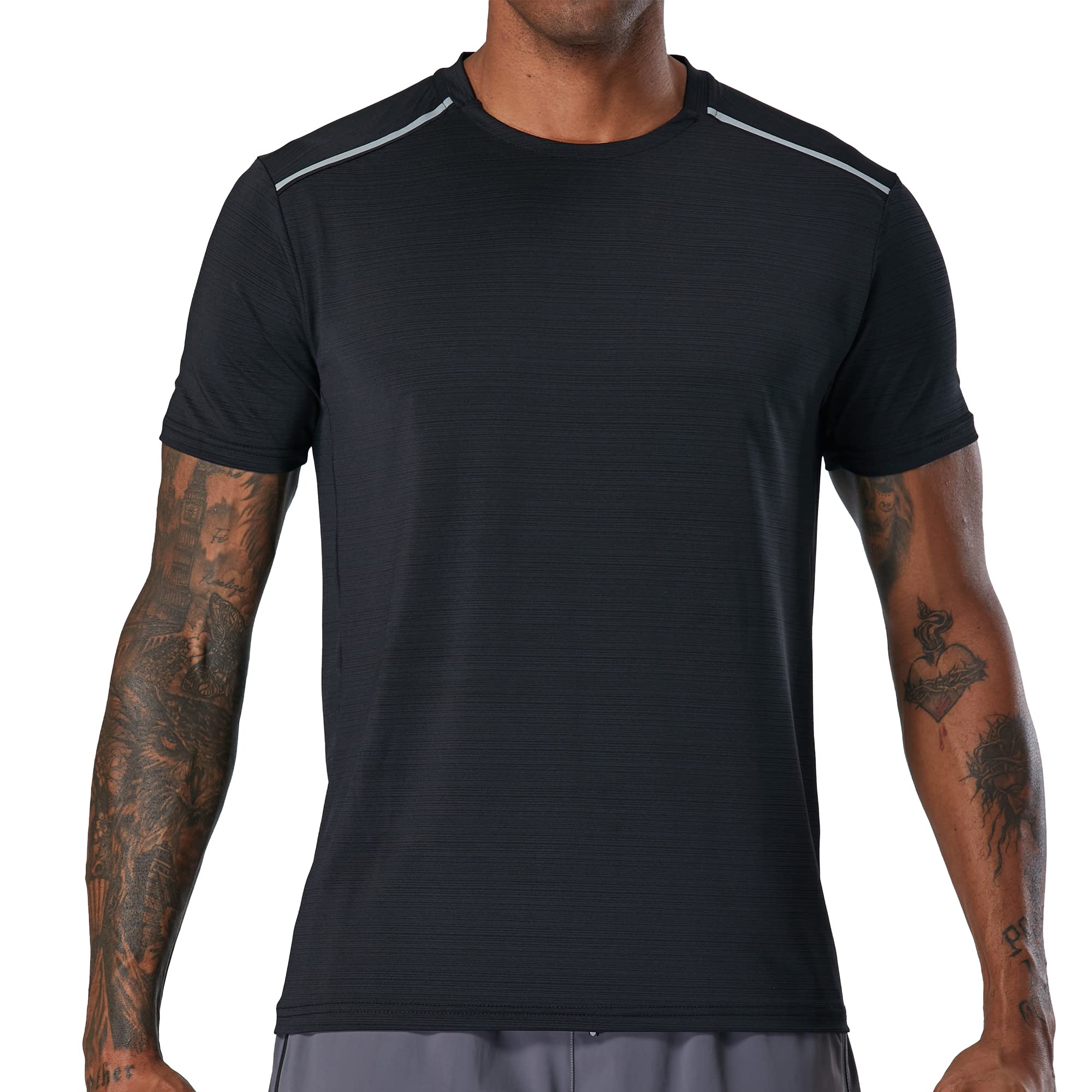 Men's Workout Shirts - Short Sleeve Moisture Wicking Dry Fit T-Shirts for Gym, Running & Outdoor Activities | Breathable Crew Neck Athletic Tee