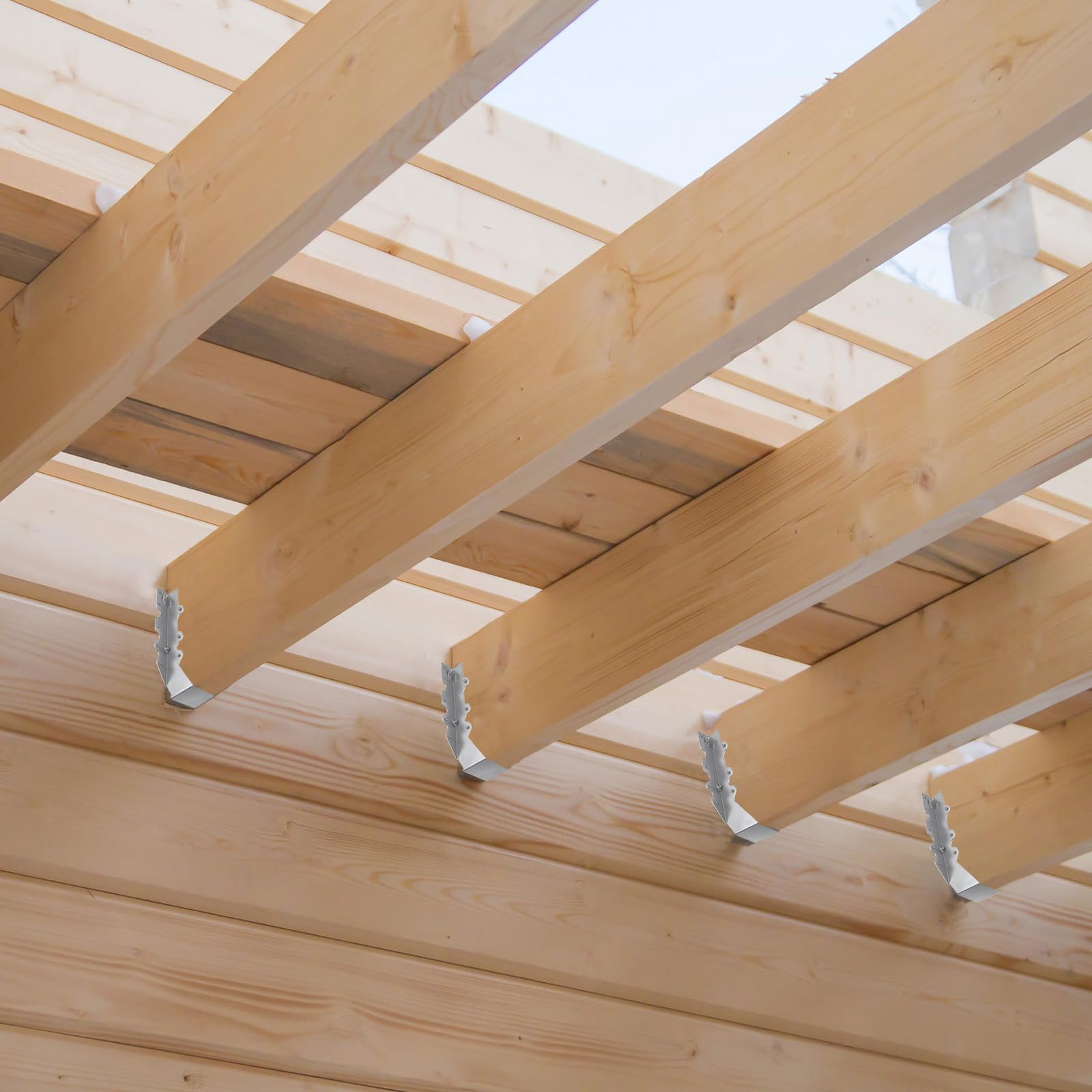 25 Pcs 2x8 Joist Hangers - 20 Gauge Galvanized Metal Face Mount Brackets (LU28) for Deck, Floor, Roof & Ceiling Framing - Heavy Duty Hurricane Ties for Rafters & Structural Support - Perfect for DIY Home Improvement, Deck Building & Roof Overhang Projects