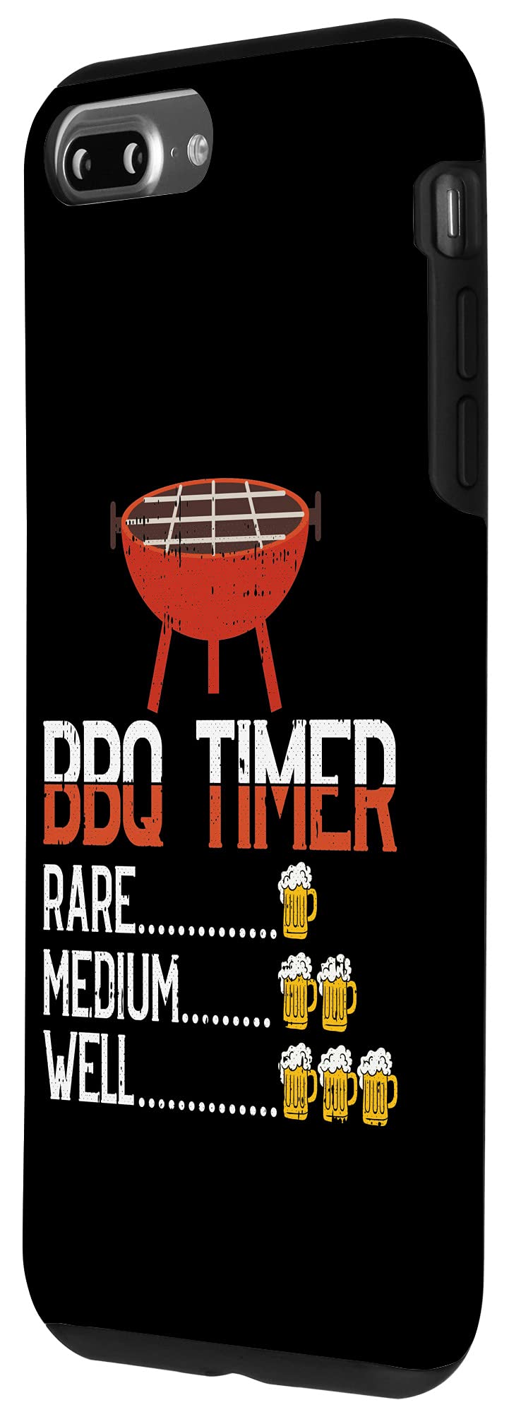iPhone 7 Plus/8 Plus BBQ Timer Case - Funny Barbecue Smoker Grill Master Design with Beer Drinking Theme - Perfect for Outdoor Cooking, Tailgating & Backyard Parties