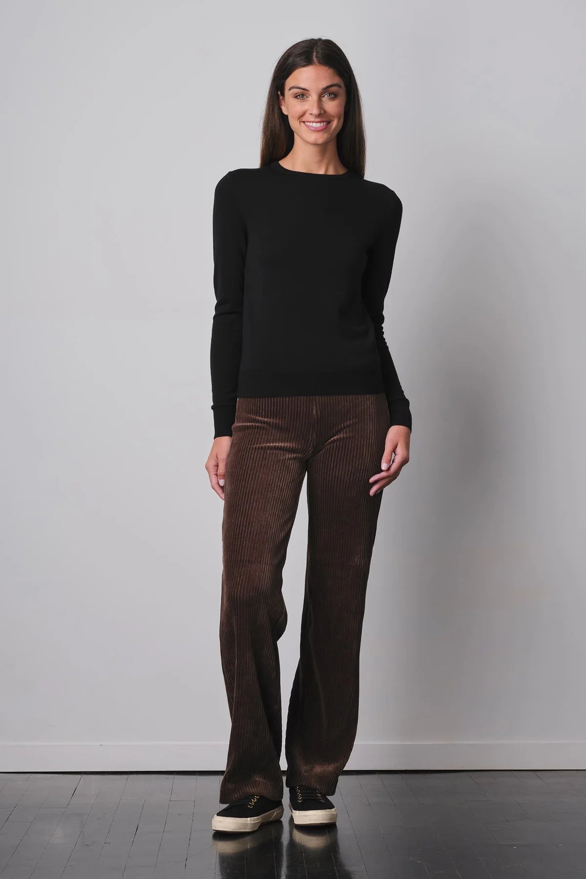 Flavia Women's Corduroy Pants - Soft & Comfortable Moss Green High Waisted Trousers for Casual Wear & Fall Fashion