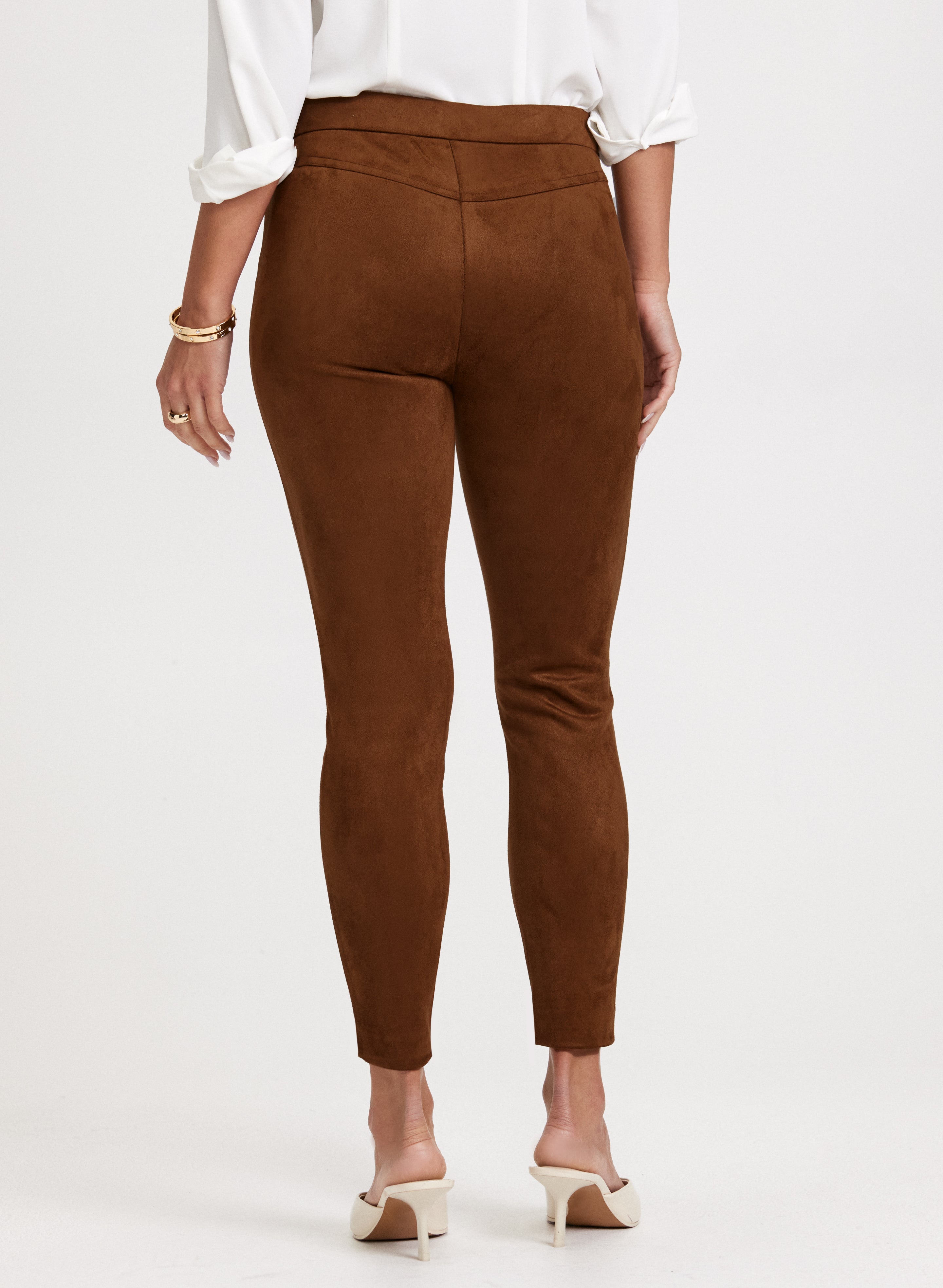 Chloe Faux Suede Leggings for Women - High Waisted Stretchy Yoga Pants - Perfect for Workout, Lounge & Casual Wear