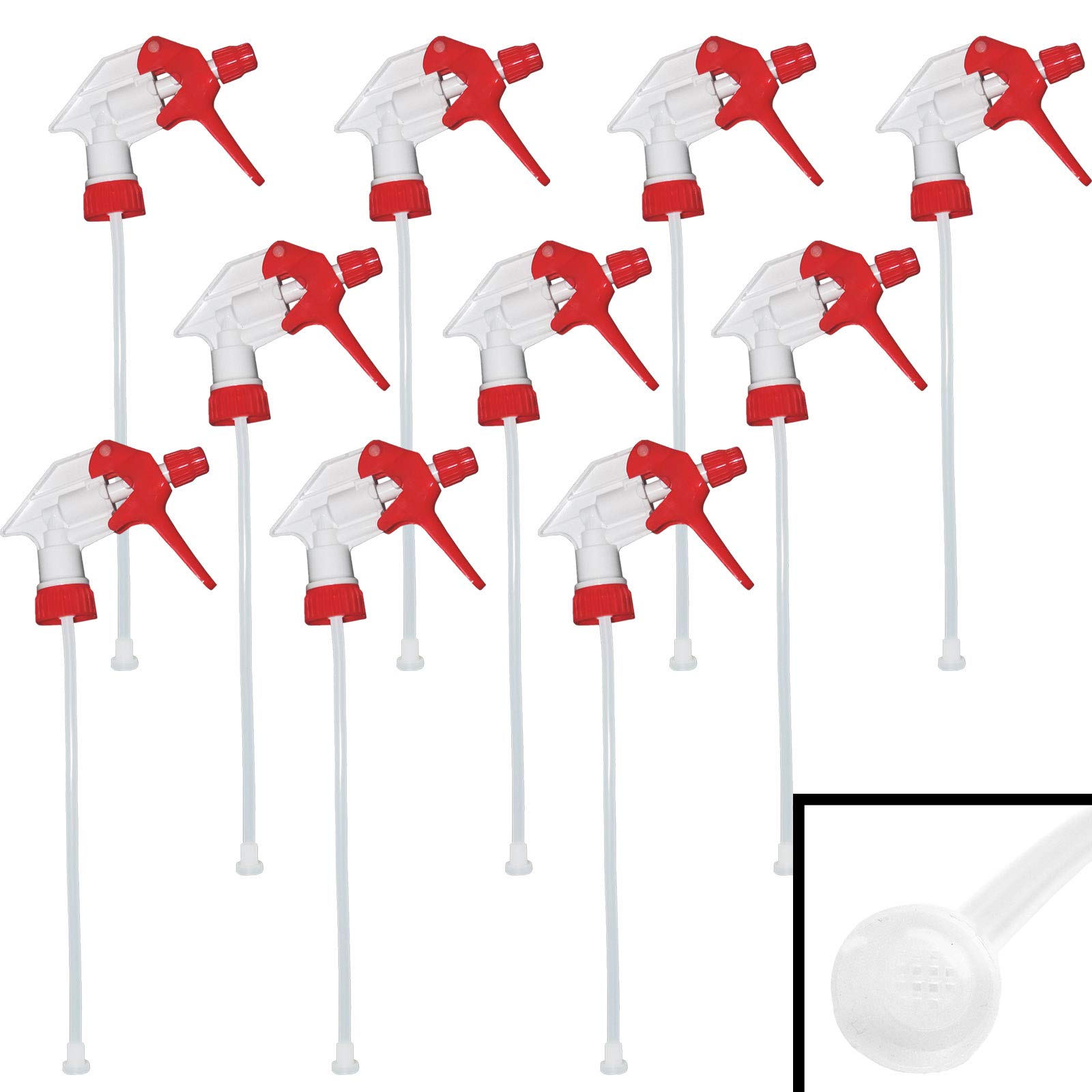 Canyon Professional Spray Head - Red/White Solvent Resistant Nozzle with Built-in Strainer (1.1ml Per Spray) - Perfect for Hair Styling, Cleaning Solutions & DIY Projects
