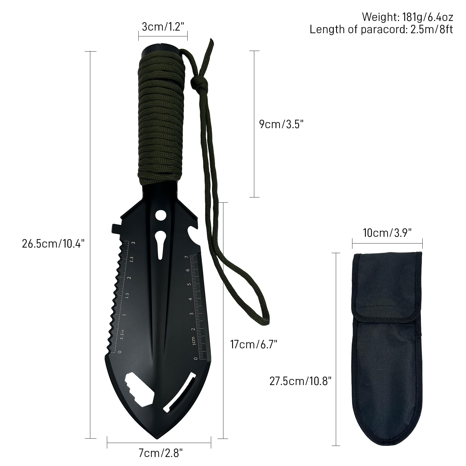 9-in-1 Mini Camping Shovel - Portable Multitool for Hiking & Gardening