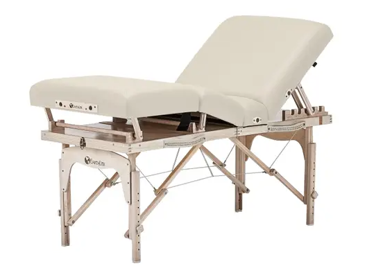 Earthlite Calistoga Portable Salon Massage Table - Lightweight & Adjustable Vanilla Creme Beauty Bed for Professional Spa, Home Use & Mobile Therapists