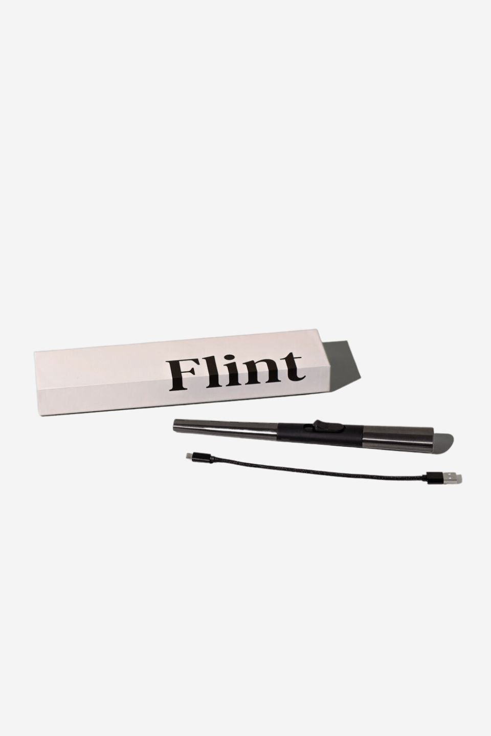Flint Gunmetal USB Rechargeable 25cm Windproof Lighter - Perfect for Camping, Hiking, and Outdoor Adventures
