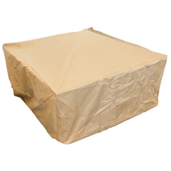 Hiland Heavy Duty Waterproof Fire Pit Cover for Square Wood Burning Fire Pits - Outdoor Protection for Patio, Deck, and Backyard Use