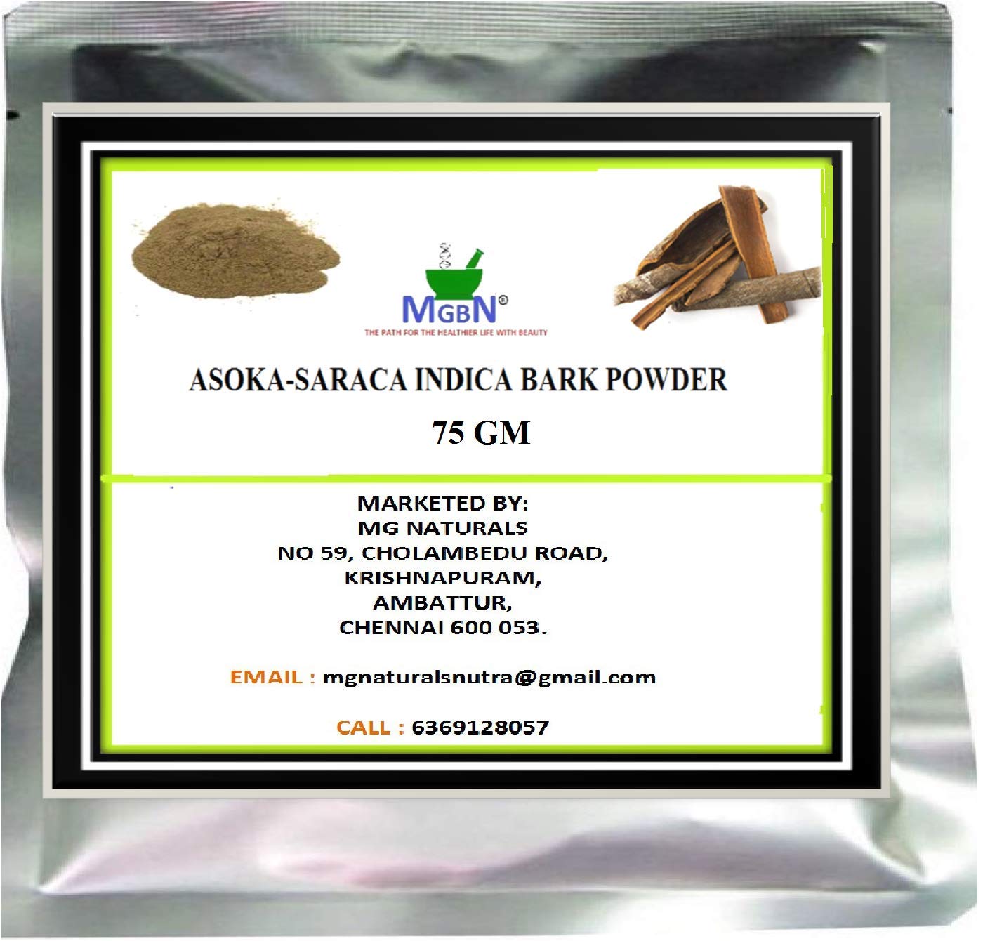 Asoka-Saraca Indica Bark Powder 75g | Natural Herbal Supplement for Women's Health | Supports Menstrual Comfort & Hormonal Balance | Ideal for Ayurvedic Remedies & Wellness Teas