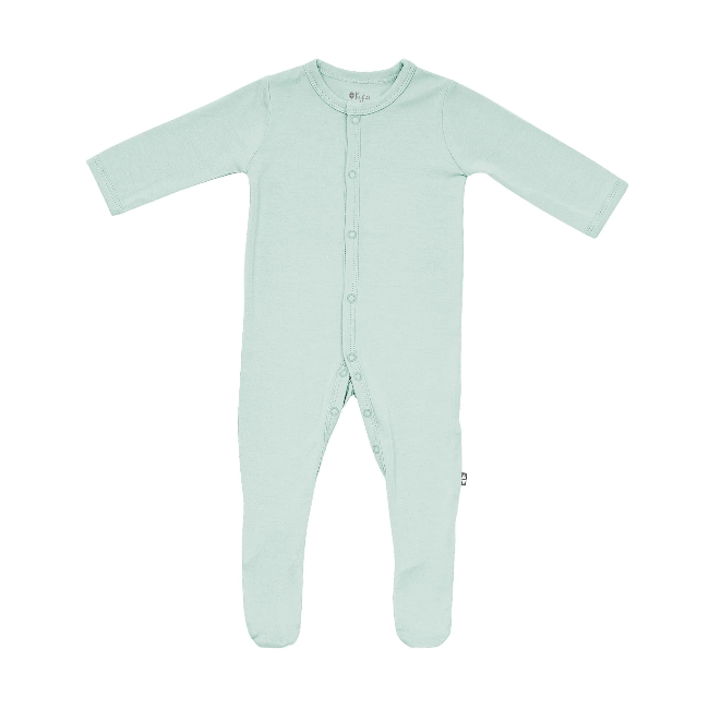 Kyte Baby Organic Cotton Snap Footie Pajamas - Sage Green | Soft & Cozy Baby Sleepwear for Newborns & Infants | Perfect for Nighttime & Naptime Comfort