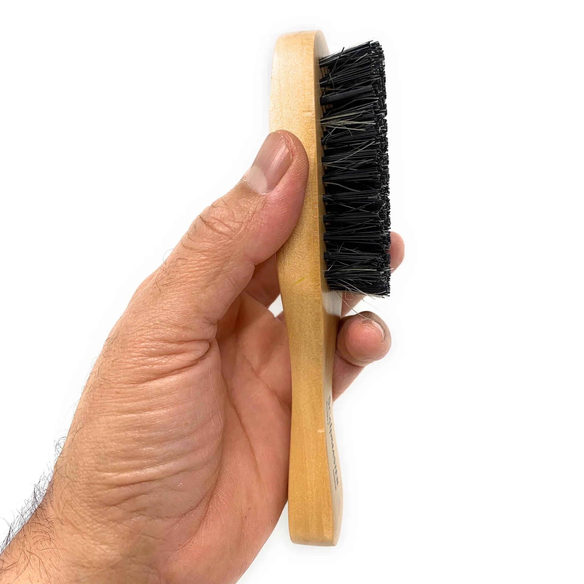 Scalpmaster Club Hair Brush for Waves & Curls - Curved Oval Palm Brush with Boar Bristles & Natural Wood - Perfect for Styling, Detangling & Smoothing Hair at Home or Salon