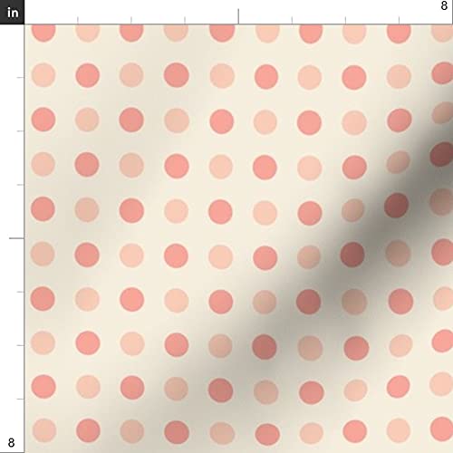 Peach Pink Dots Ivory Printed Minky Fabric by The Yard - Soft Plush Material for Sewing Baby Blankets, Quilt Backing & DIY Projects - Perfect for Nursery Decor, Swaddles & Cozy Home Crafts