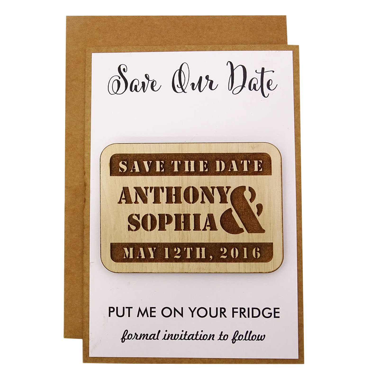 25 Custom Engraved Wooden Magnets - Rustic Wedding Save The Date - Personalized Wooden Magnet Gift for Couples - Perfect for Wedding Invitations, Bridal Showers & Anniversary Keepsakes