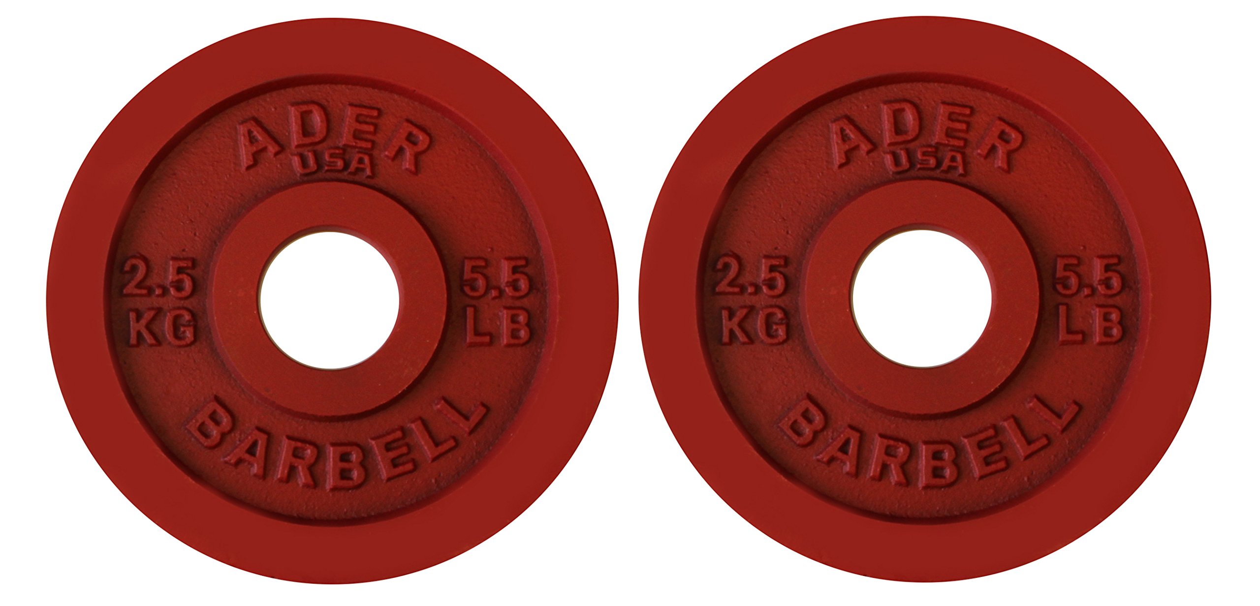 Ader Precision Color Metal Olympic Weight Plates - 2.2LB, 5LB, 10LB for CrossFit, Powerlifting & Home Gym Strength Training