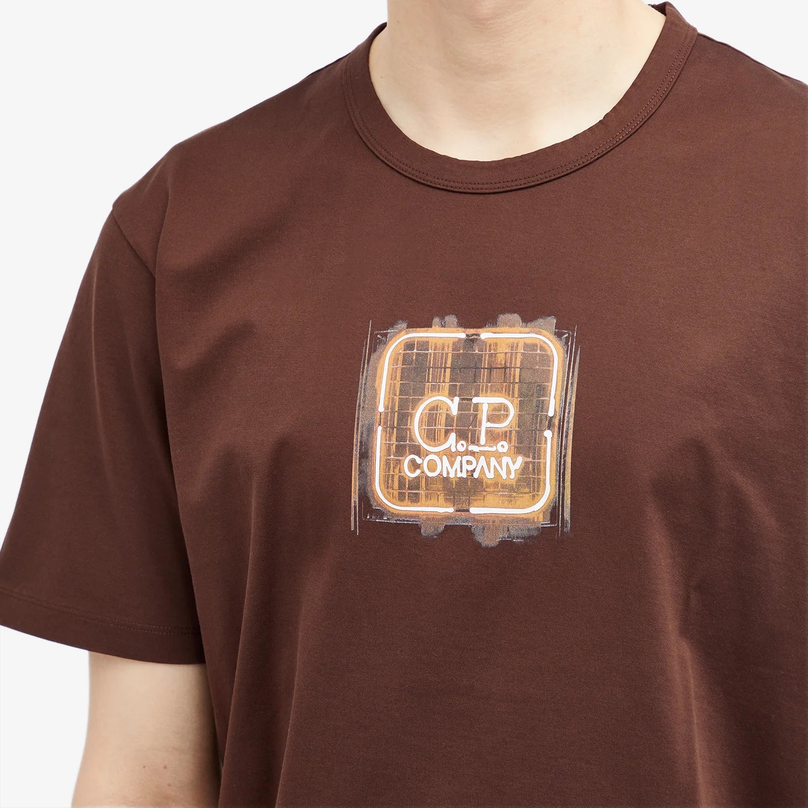CP Company Brown Logo T-Shirt for Men | Casual Cotton Tee | Streetwear Fashion | Perfect for Everyday Wear & Urban Outfits