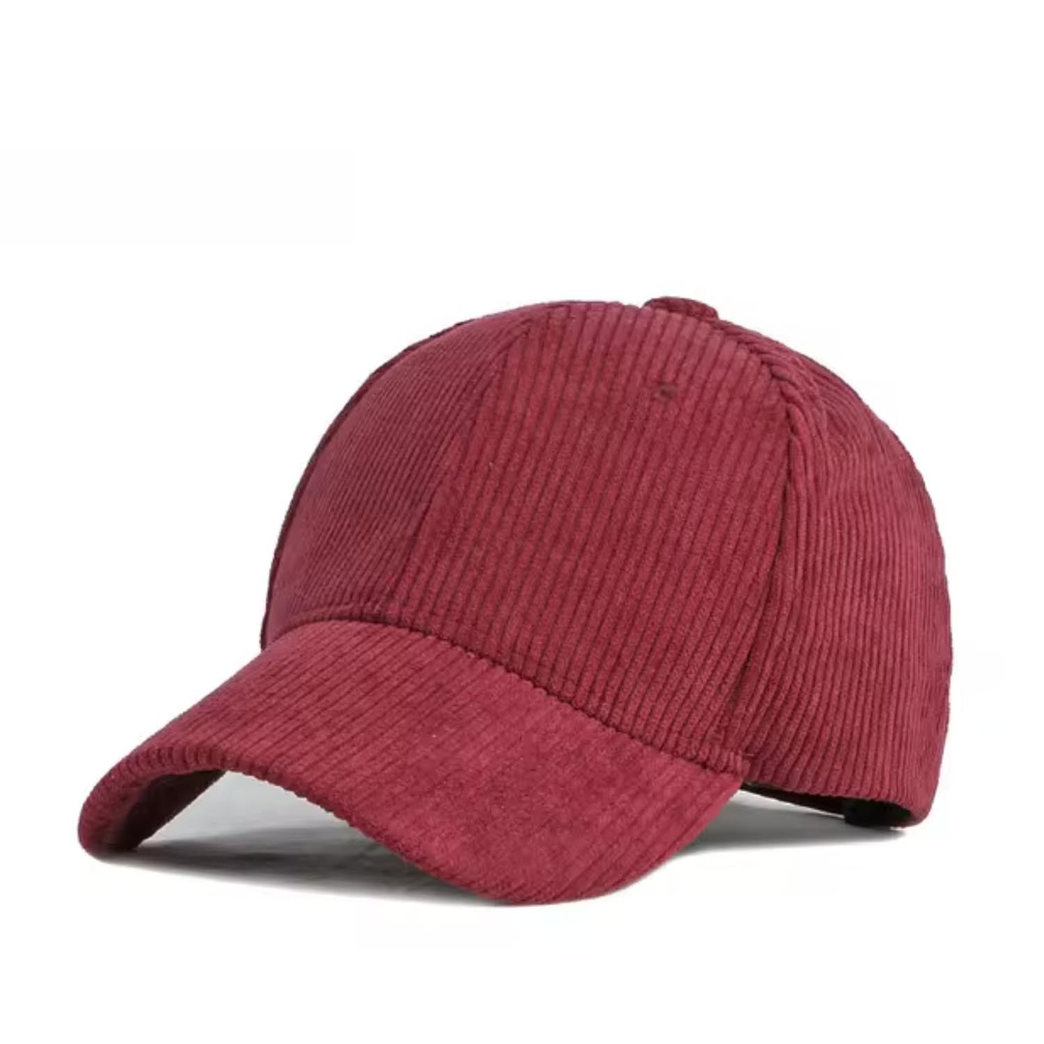 FLOOF Burgundy Corduroy Baseball Cap for Men & Women - Stylish & Comfortable Unisex Hat for Outdoor Activities, Casual Wear & Fashion Accessories