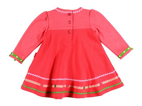 Azalea Pink Waffle Weave Holiday Dress for Baby Girls (9 Months) - Perfect for Christmas, Easter & Special Occasions