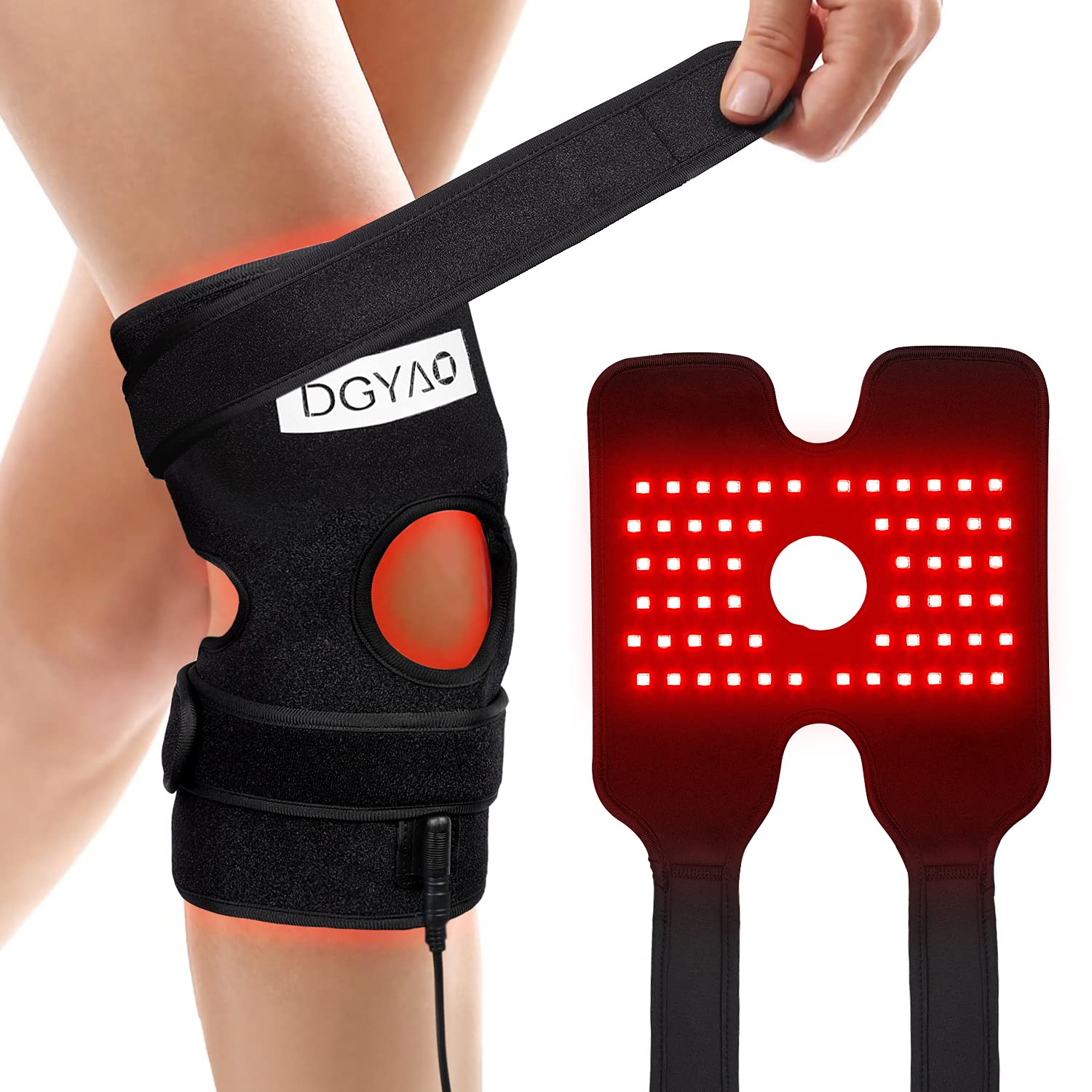 880nm Infrared Red Light Therapy Device for Knee & Elbow Pain Relief - Adjustable Wearable Wrap with LED Light Therapy Pads for Home Use | Ideal for Joint Pain, Muscle Recovery & Arthritis Relief