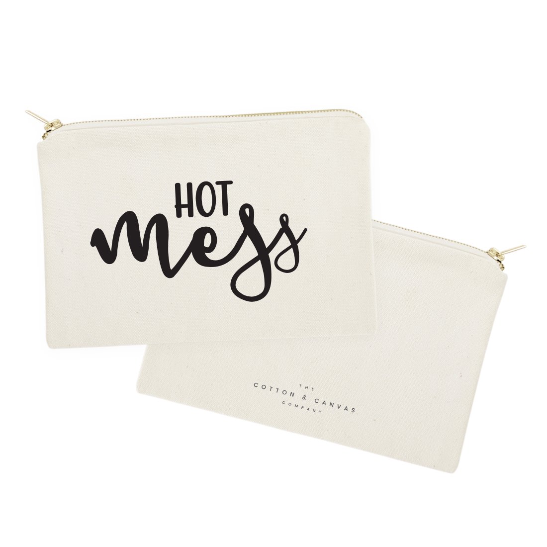 Hot Mess Cosmetic Bag & Travel Makeup Pouch by Cotton & Canvas Co. - Waterproof Organizer for Makeup, Toiletries & Travel Essentials | Perfect for Gym, Vacation & Daily Use