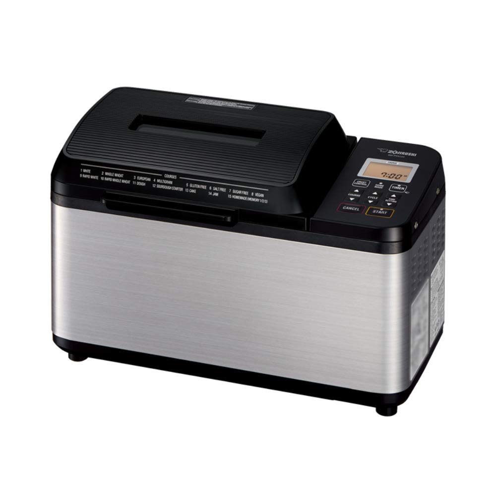 ZOJI BB-PDC20BA 2-Pound Stainless Steel Bread Maker Machine - Automatic Home Bakery Virtuoso Plus for Fresh Bread, Gluten-Free & Artisan Loaves - Perfect for Breakfast, Sandwiches & Family Dinners