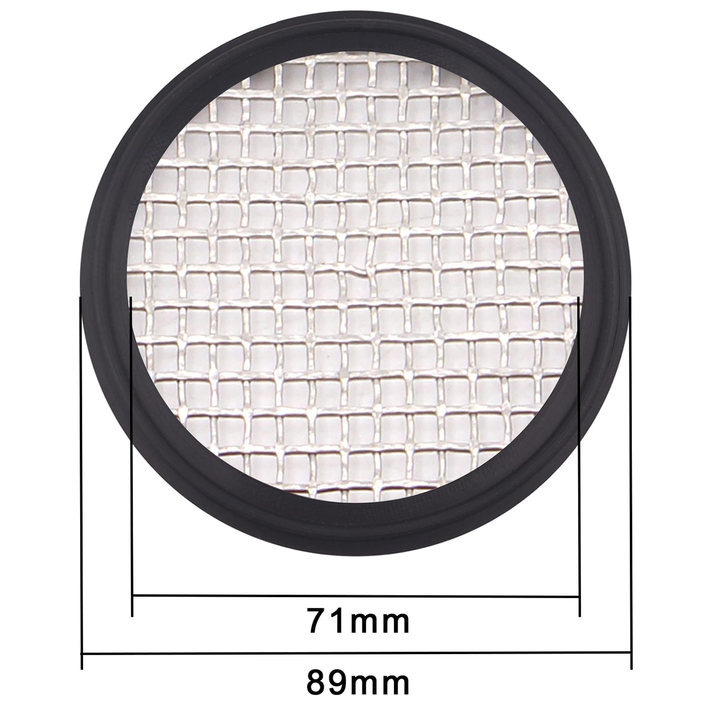 DERNORD 3 Inch Sanitary Gasket FKM with Stainless Steel Screen - Tri Clamp Clover Style (10 Mesh) for Brewing, Dairy, and Pharmaceutical Applications