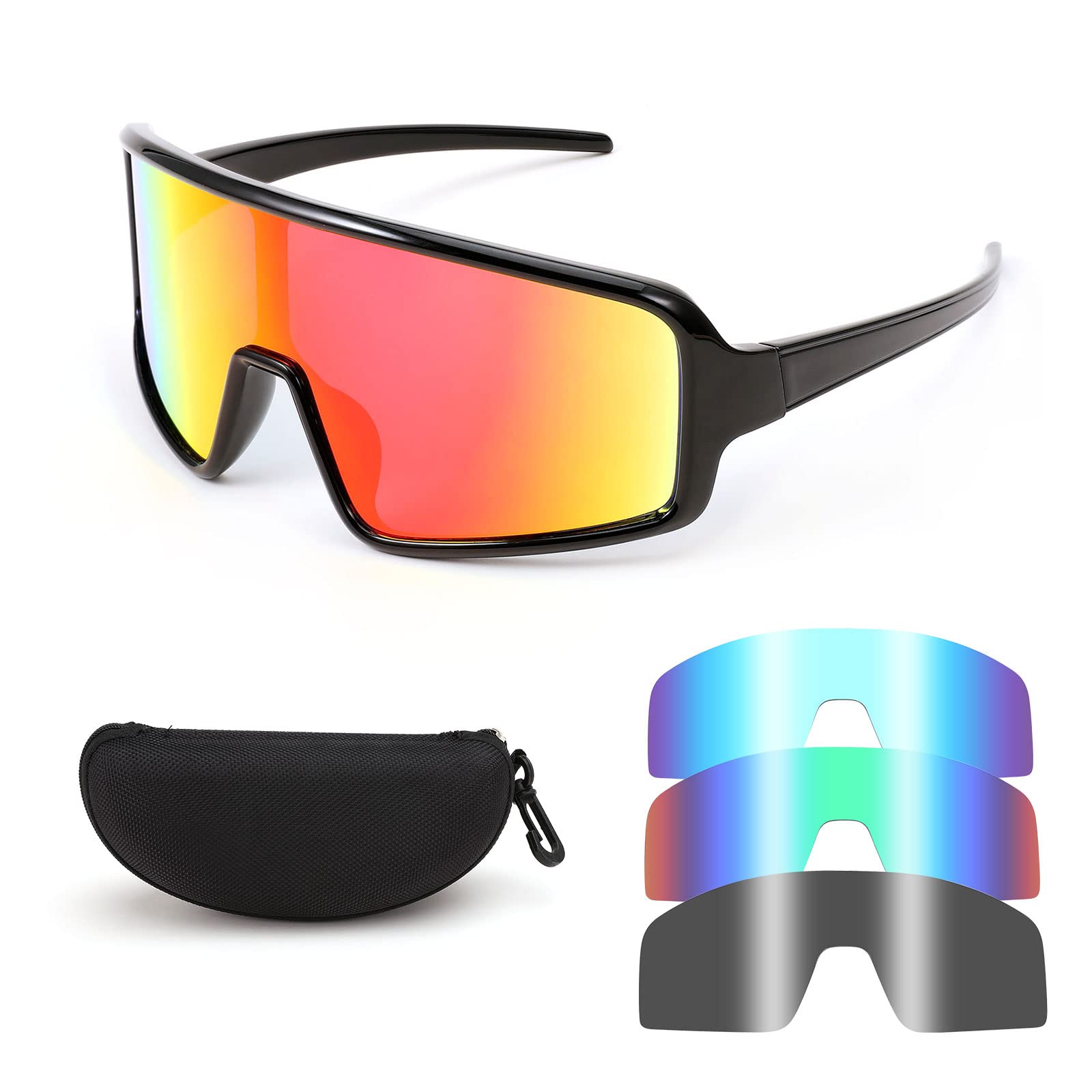 WANWAN Retro 80s Baseball Sunglasses for Men, Women, Youth & Teens - UV Protection Cycling & Sports Glasses for Outdoor Activities