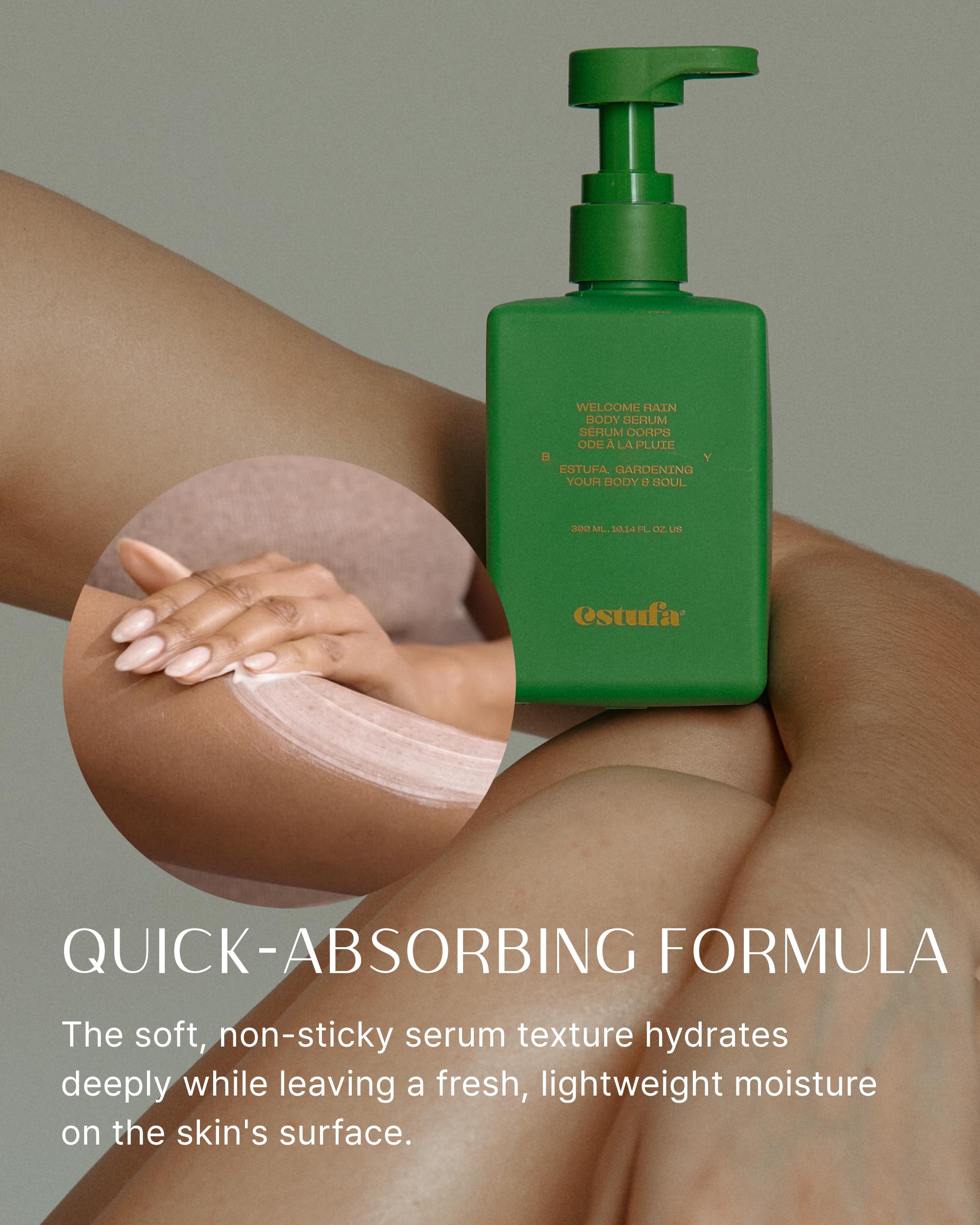 Welcome Rain Body Serum – Korean Vegan & Cruelty-Free Perfumed Body Lotion for Hydrated, Non-Sticky Skin | Cypress & Cedarwood Fragrance for Women & Men | 10.1 fl.oz | Perfect for Daily Moisturizing & Aromatherapy Relaxation