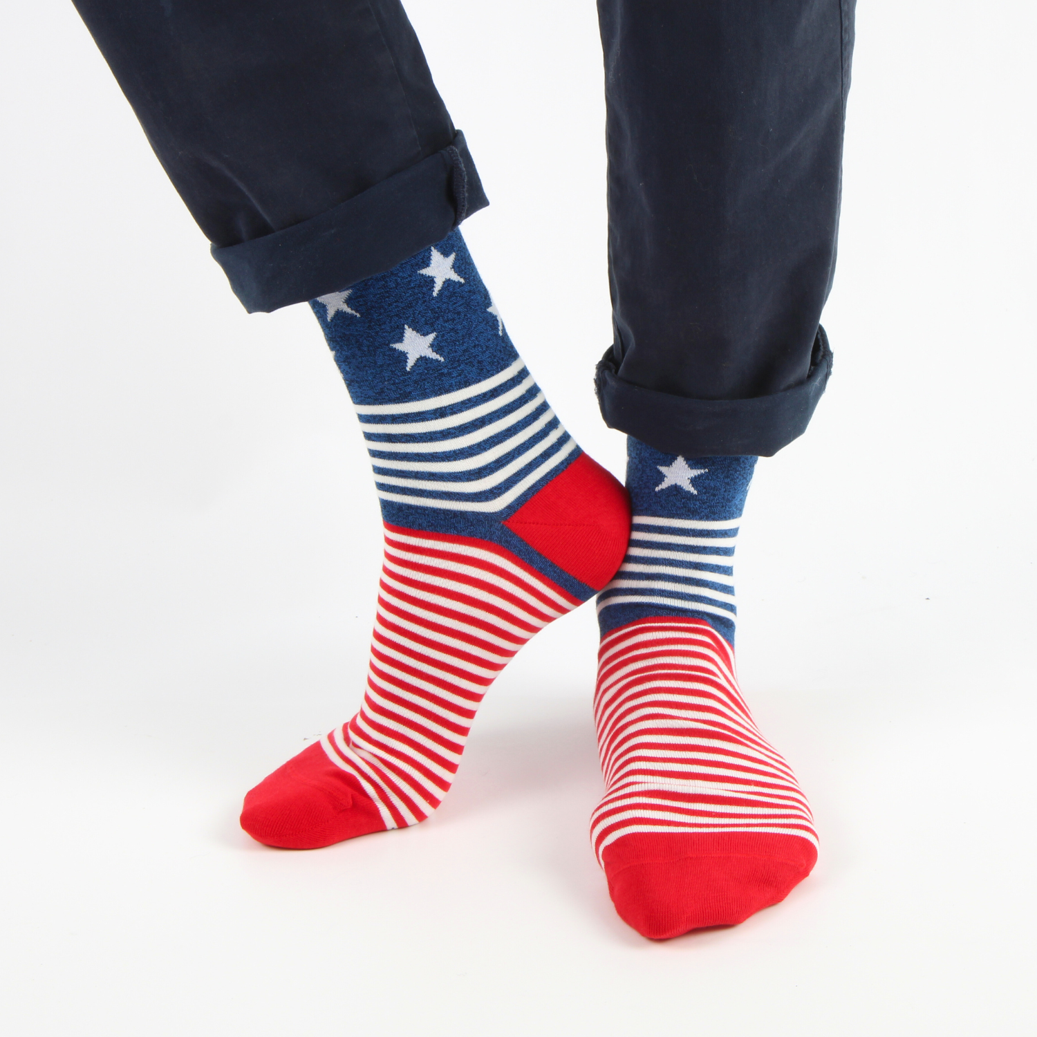 American Flag Cotton Socks for Men - Patriotic Comfortable Breathable Crew Socks - Perfect for 4th of July, Veterans Day & Everyday Wear