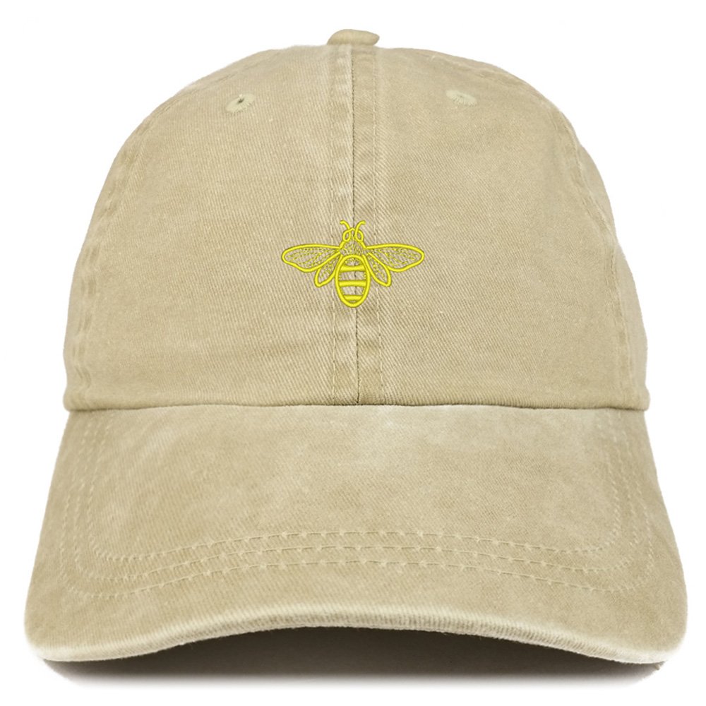 Trendy Bee Embroidered Adjustable Cotton Cap for Women & Men - Casual Outdoor Sun Protection Hat for Hiking, Beach, and Daily Wear