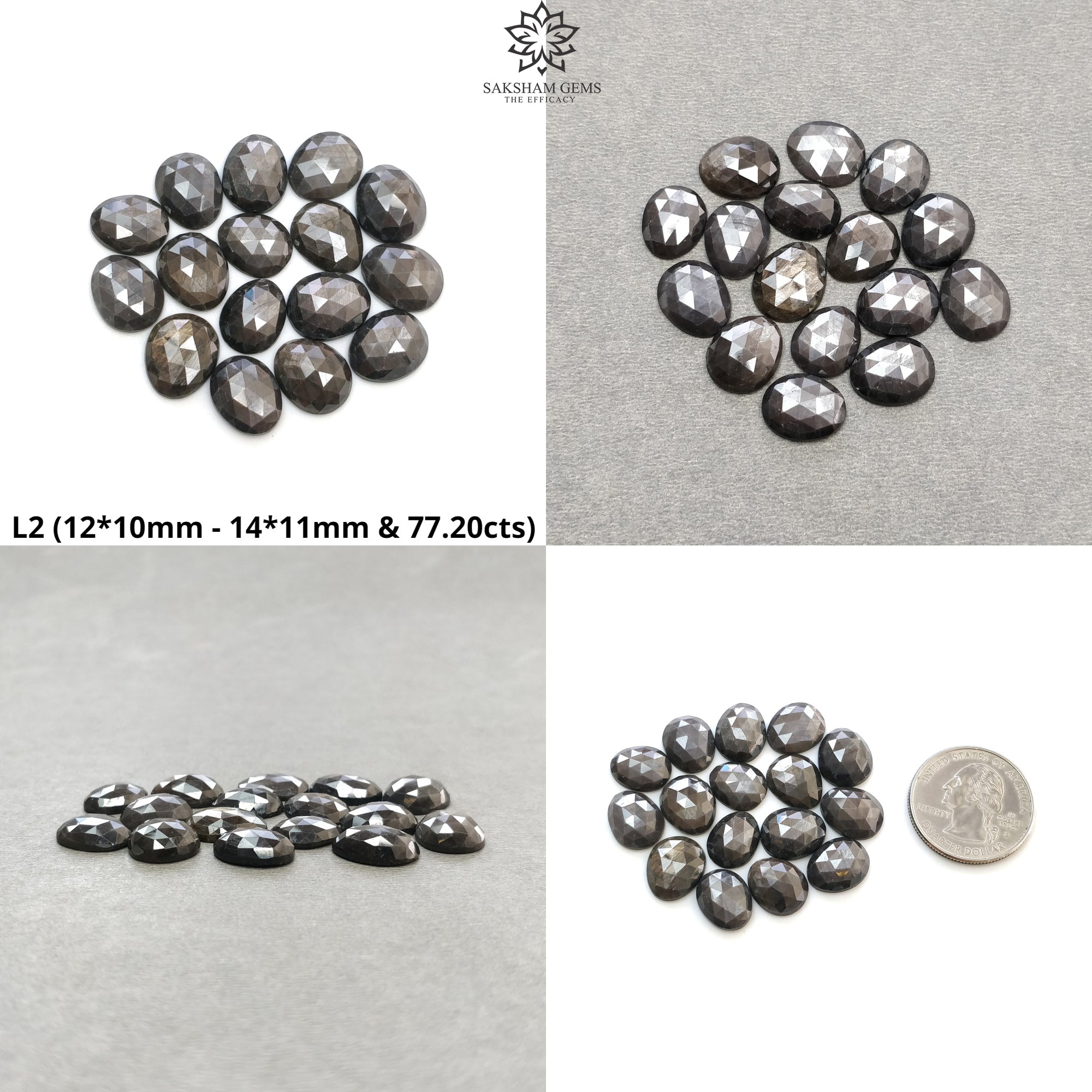 Natural Untreated Unheated Multi-Color Sapphire Gemstone - Chocolate Silver Yellow & Pink Rose Cut Egg Shape for Jewelry Making, Engagement Rings & Unique Gifts
