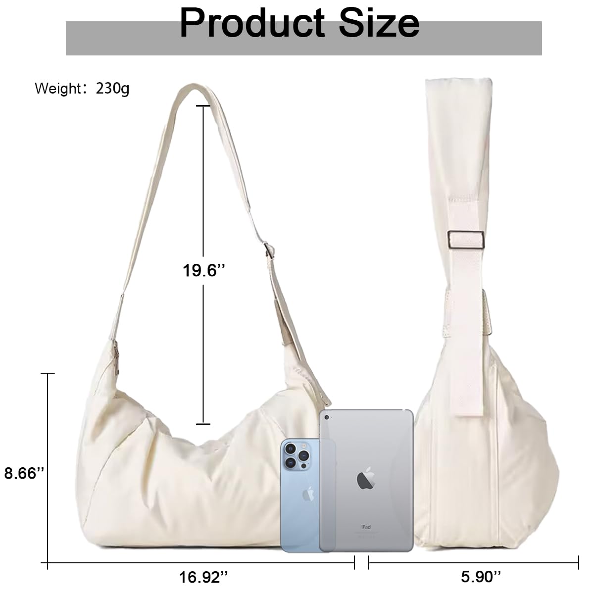 Sunwel Fashion Large Crescent Puffer Nylon Crossbody Bag for Women - Stylish Puffy Hobo Shoulder Purse for Daily Use, Travel & Shopping