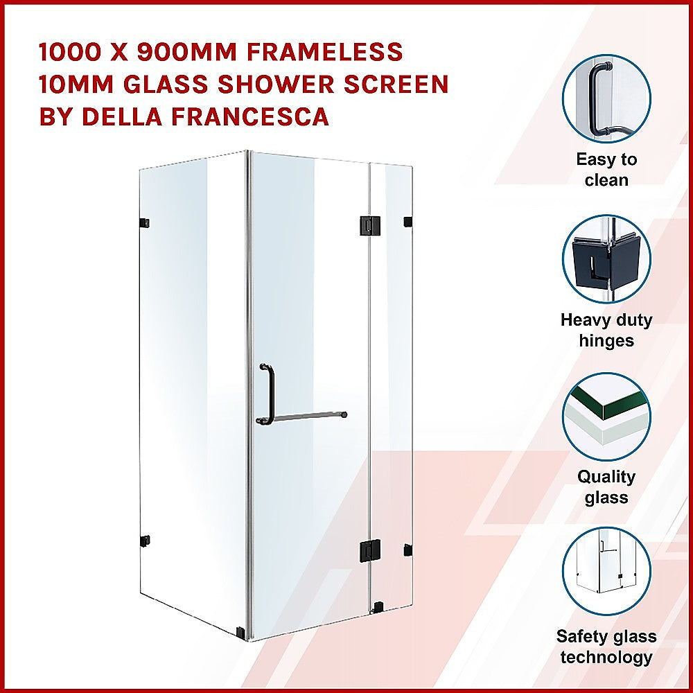 10mm Frameless Glass Shower Screen 35.4