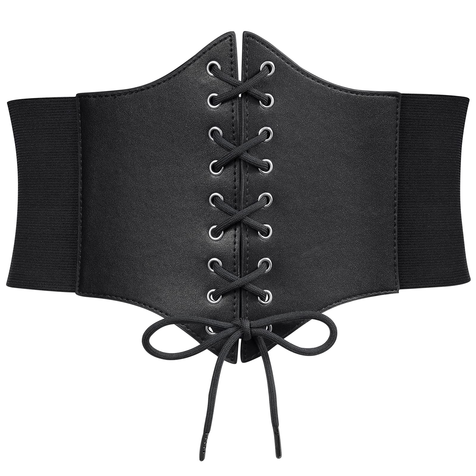 WERFORU Women's Corset Belt - Elastic Waist Cincher with Wide Retro Lace-Up Design, Adjustable Waspie Waist Trainer for Body Shaping | Perfect for Costume, Vintage Fashion, and Everyday Waist Training